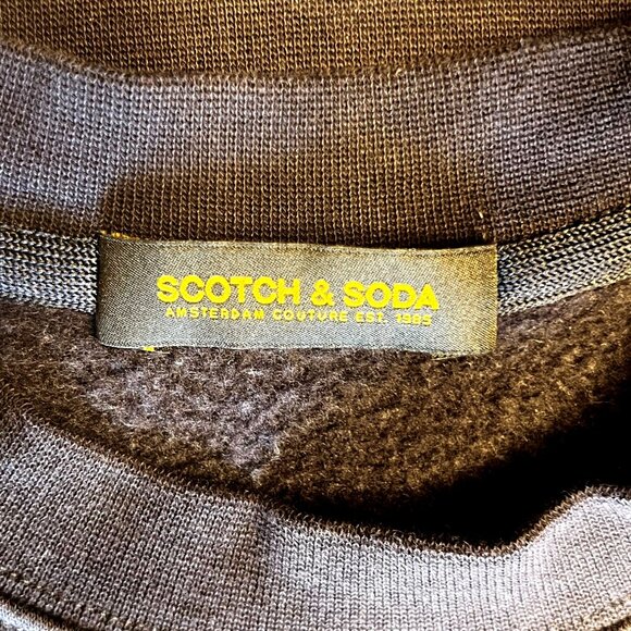 Scotch & Soda Blue Sweatshirt Long Sleeve Cotton Blend Varsity Spell-out Medium - Picture 4 of 14